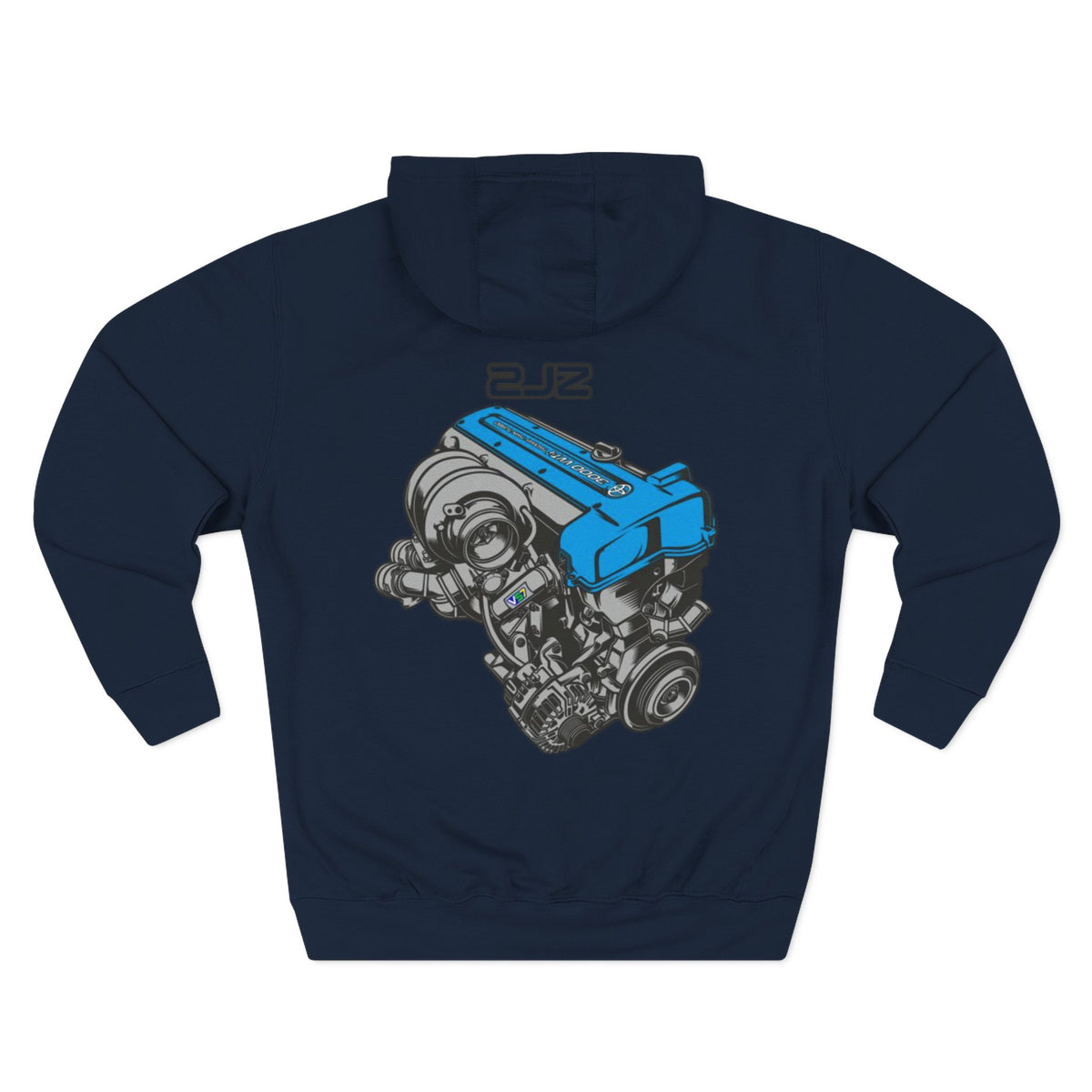 2JZ Engine Diagram Hoodie — JDM Car Enthusiast Fleece | MPM Tuning Design