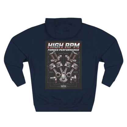 High RPM Hoodie — Forged Performance Engine Graphic Pullover | MPM Tuning Design
