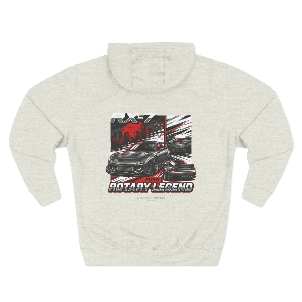 Rotary Legend Graphic Hoodie — JDM Wankel Engine Car Fleece | MPM Tuning Design