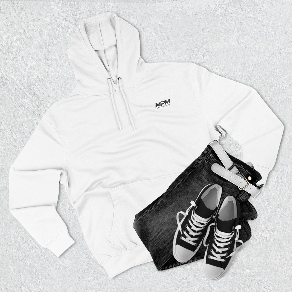 Racing Skyline Hoodie — Neon Drift Car Graphic Fleece Hoodie
