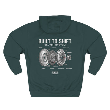 Built to Shift Hoodie — Clutch &amp; Flywheel Mechanic Graphic | MPM Tuning Design