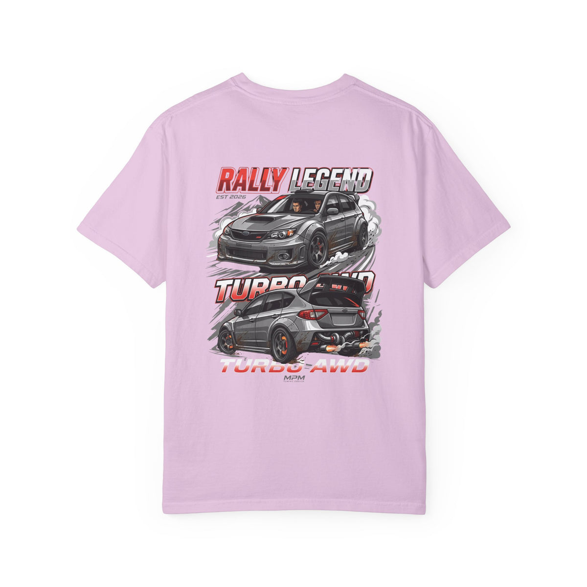 Rally Legend Turbo T-Shirt — Sporty AWD Car Graphic Tee | MPM Tuning Design
