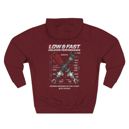 Auto Coil &amp; Strut Hoodie — Racing Suspension Graphic Fleece | MPM Tuning Design