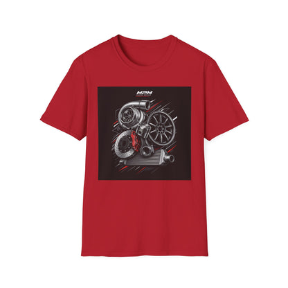 Turbocharger Engine T-Shirt — Motorsport Turbo Graphic Tee | MPM Tuning Design