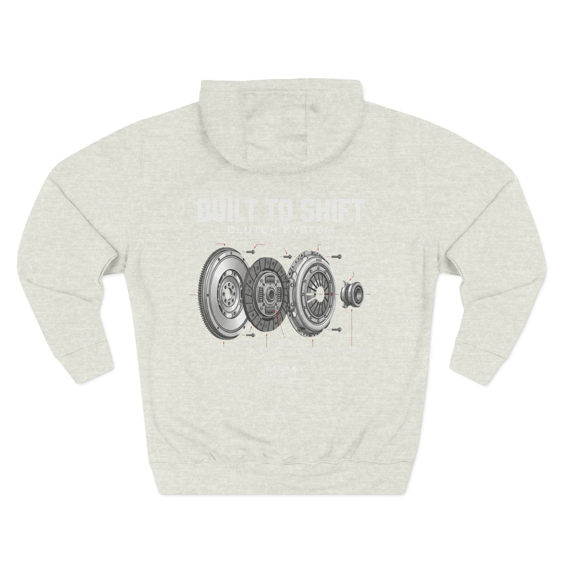 Built to Shift Hoodie — Clutch &amp; Flywheel Mechanic Graphic | MPM Tuning Design
