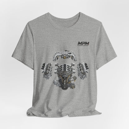 V8 Engine Blueprint Tee — Mechanical Diagram T-Shirt | MPM Tuning Design