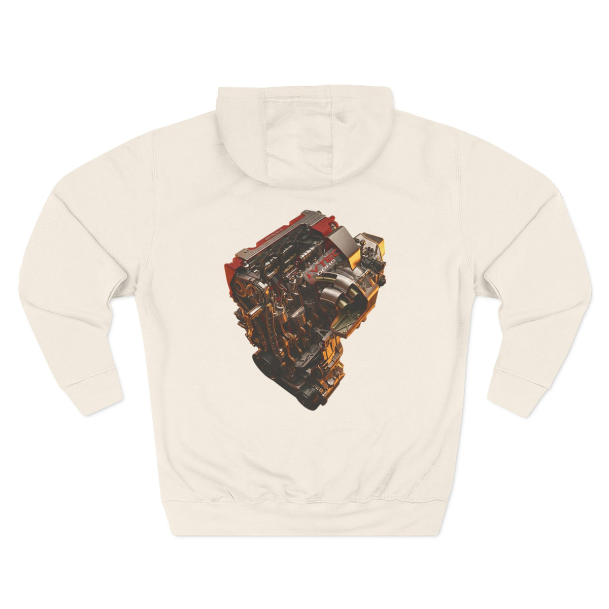 Engine Heart Hoodie — JDM Automotive Streetwear White Fleece | MPM Tuning Design