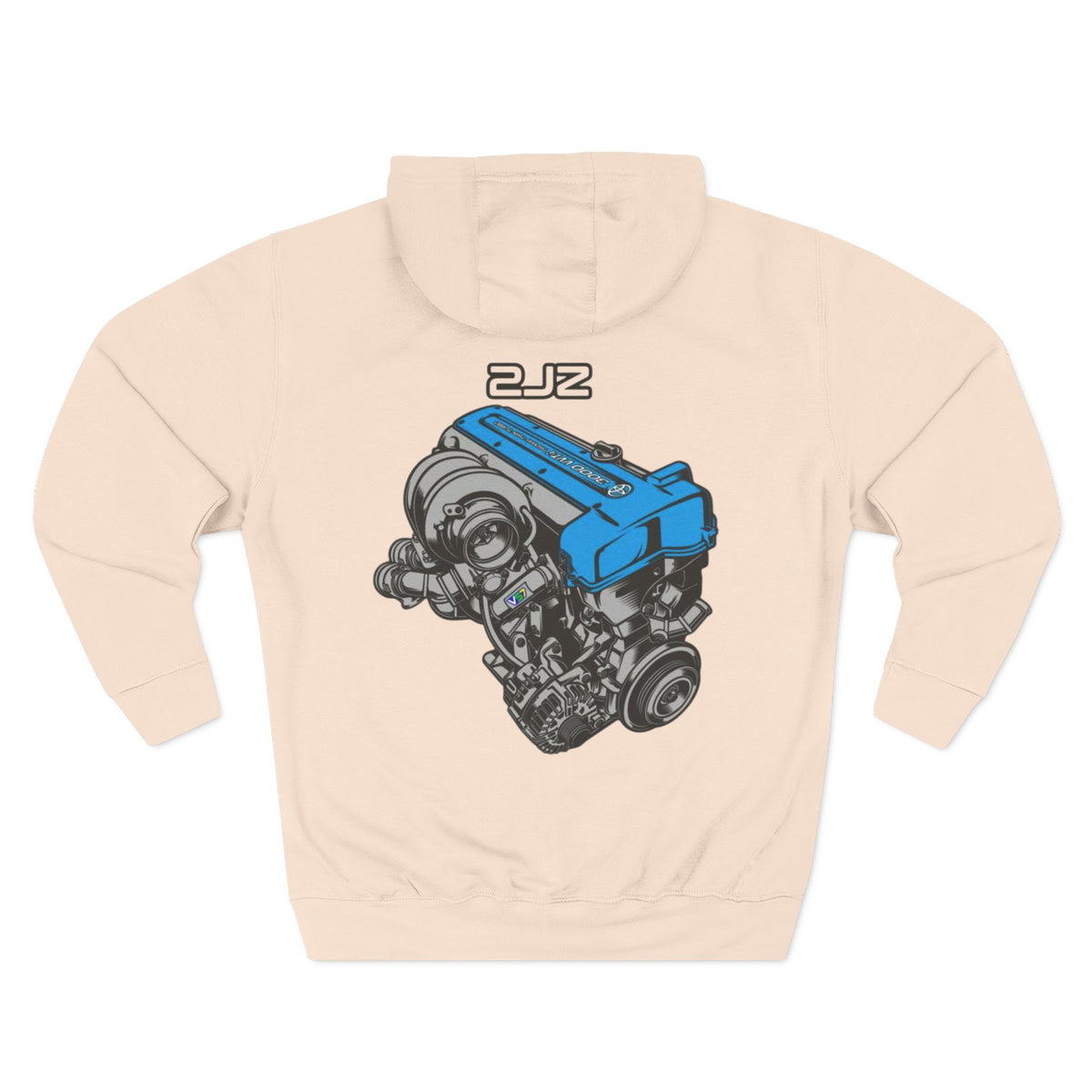 2JZ Engine Diagram Hoodie — JDM Car Enthusiast Fleece | MPM Tuning Design