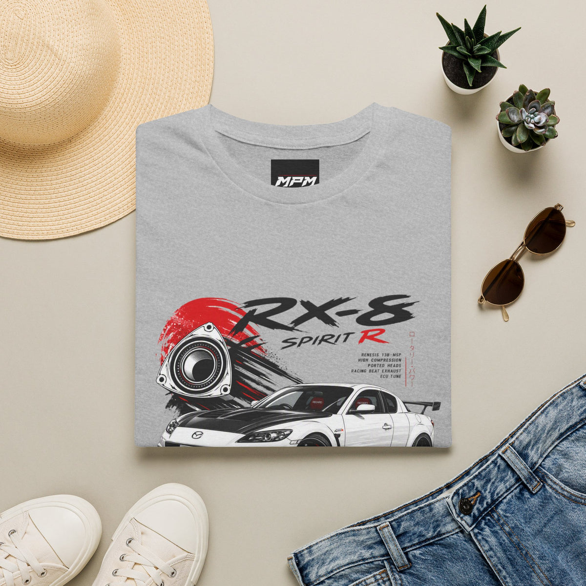 Mazda RX-8 Spirit R T-Shirt — Rotary Sports Car Graphic Tee | MPM Tuning Design