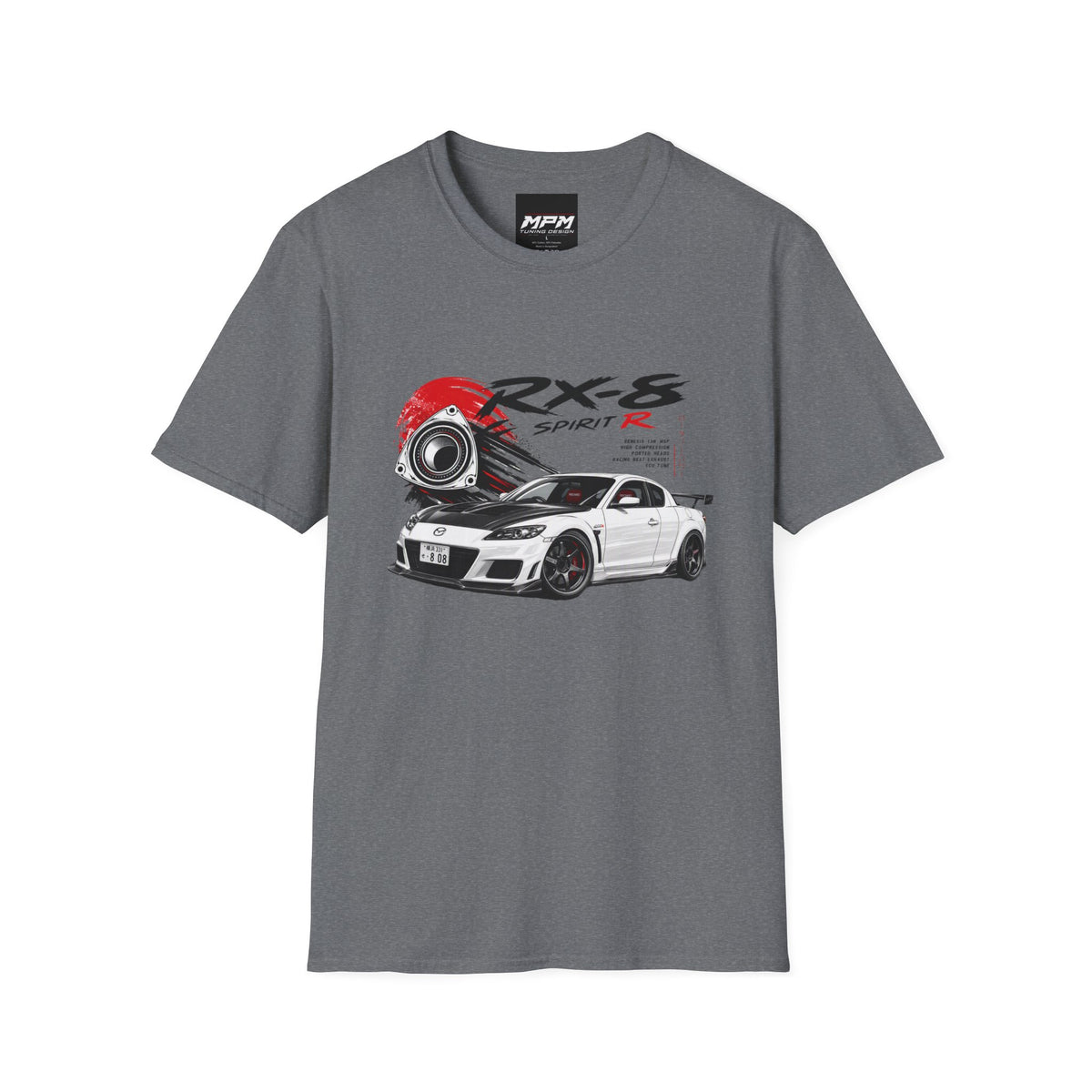 Mazda RX-8 Spirit R T-Shirt — Rotary Sports Car Graphic Tee | MPM Tuning Design