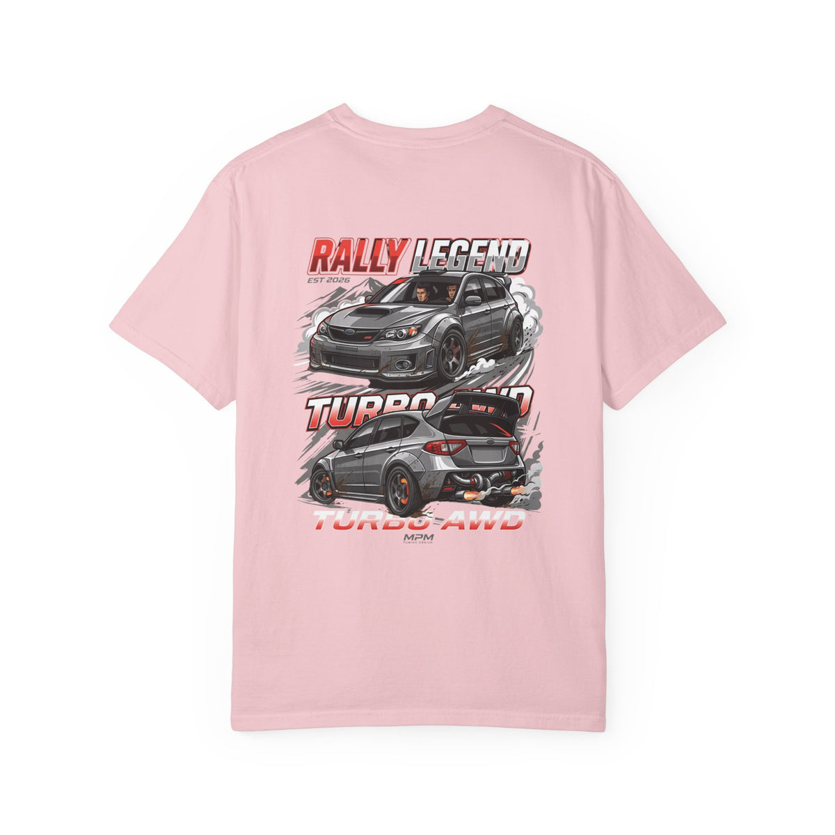 Rally Legend Turbo T-Shirt — Sporty AWD Car Graphic Tee | MPM Tuning Design