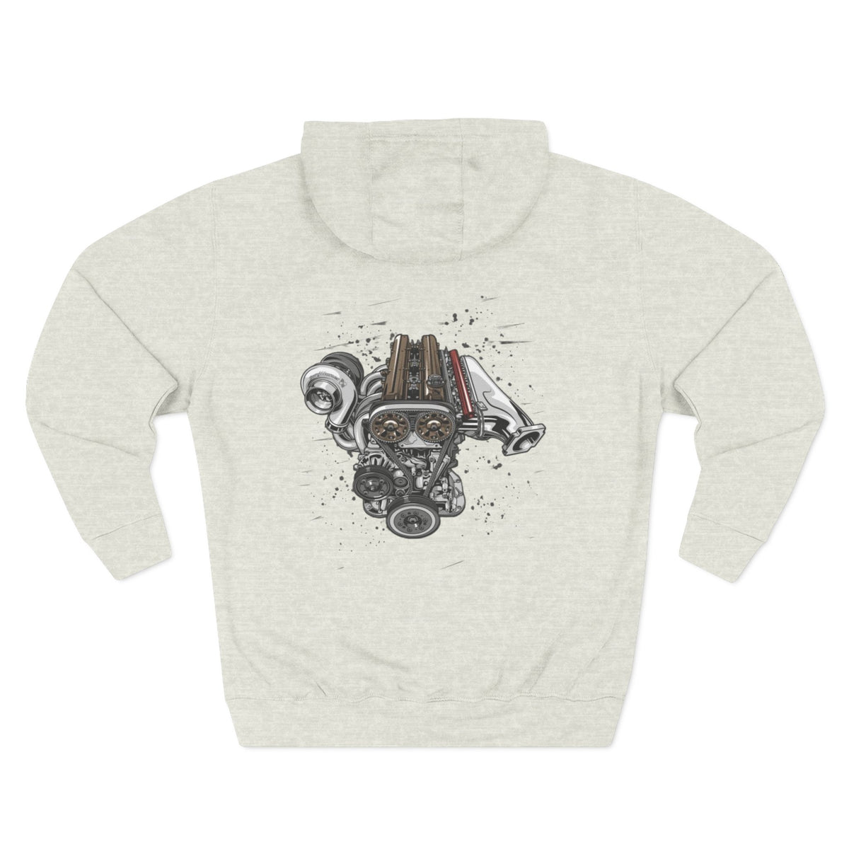 Engine Artwork Hoodie — V8 Motor Graphic Fleece Pullover | MPM Tuning Design