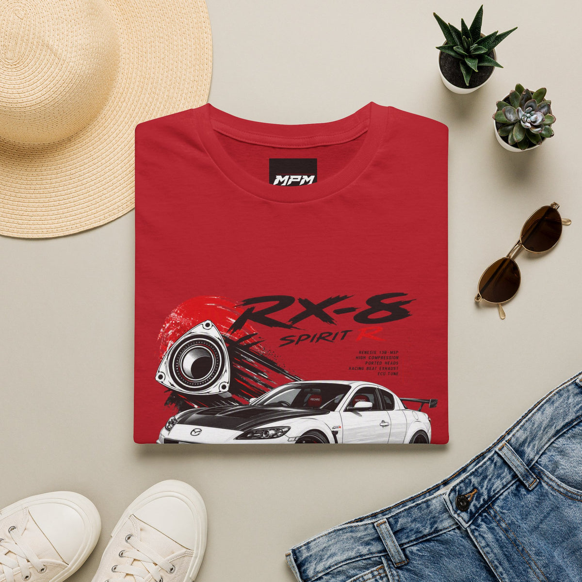Mazda RX-8 Spirit R T-Shirt — Rotary Sports Car Graphic Tee | MPM Tuning Design