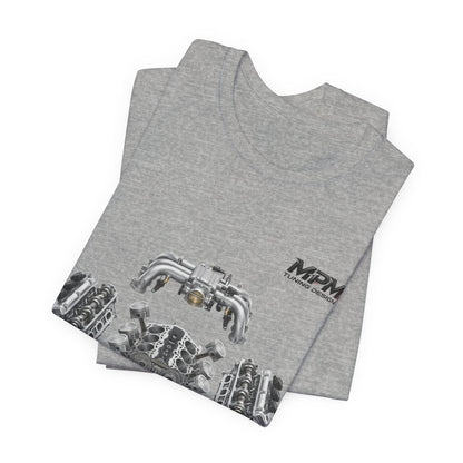 V8 Engine Blueprint Tee — Mechanical Diagram T-Shirt | MPM Tuning Design