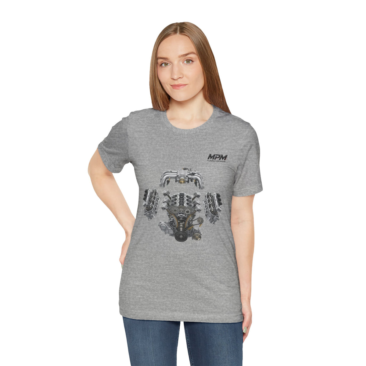 V8 Engine Blueprint Tee — Mechanical Diagram T-Shirt | MPM Tuning Design