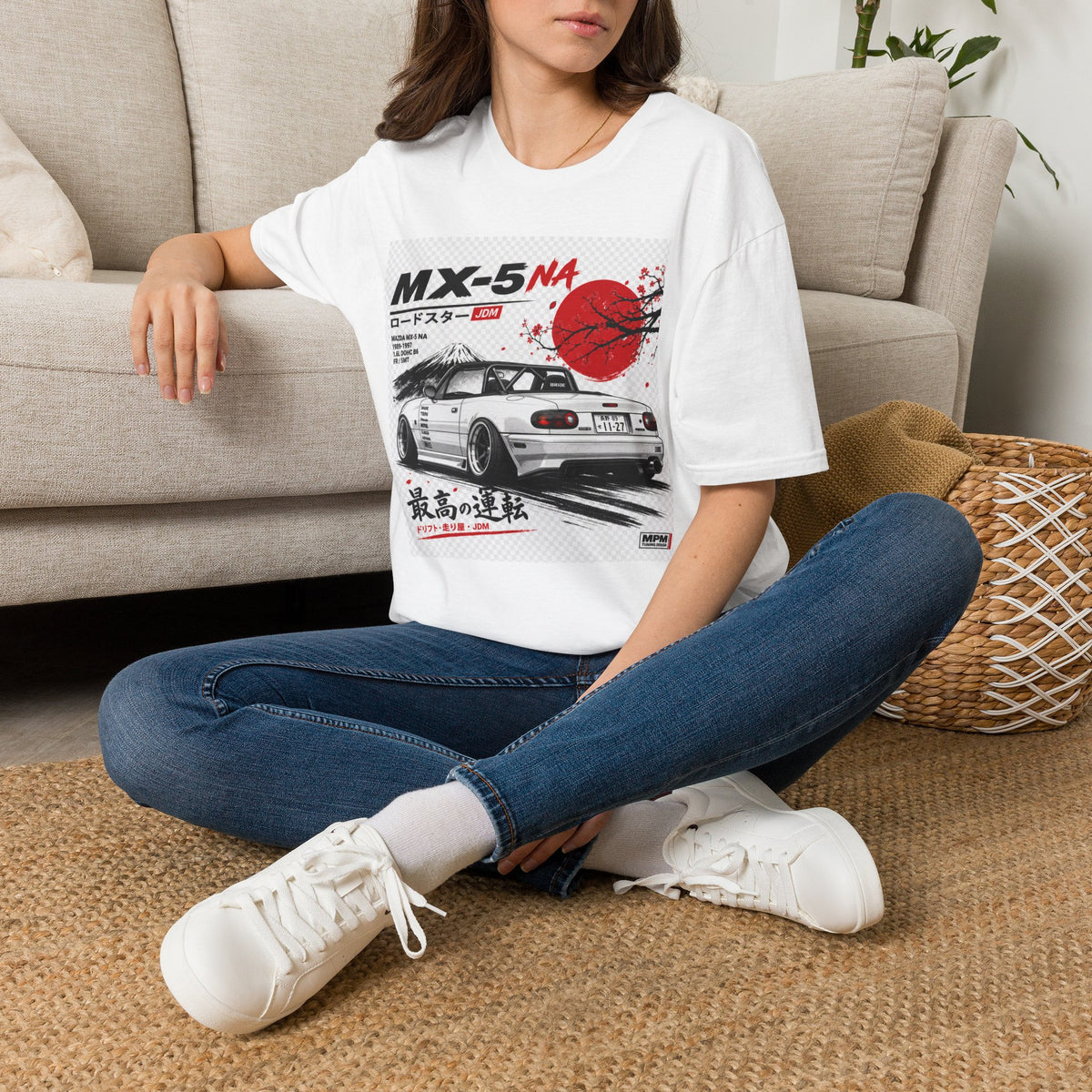 Mazda MX-5 NA Retro Racing T-Shirt — Japanese Sun Track Day Tee | MPM Tuning Design