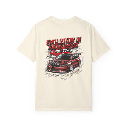 Mitsubishi Evolution IX Rally Beast T-Shirt — 4G63 Turbo JDM Graphic Tee | MPM Tuning Design