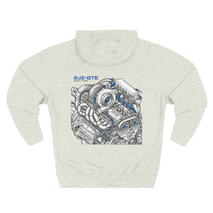 2JZ-GTE Engine Hoodie — Turbo Motor Illustration Fleece | MPM Tuning Design