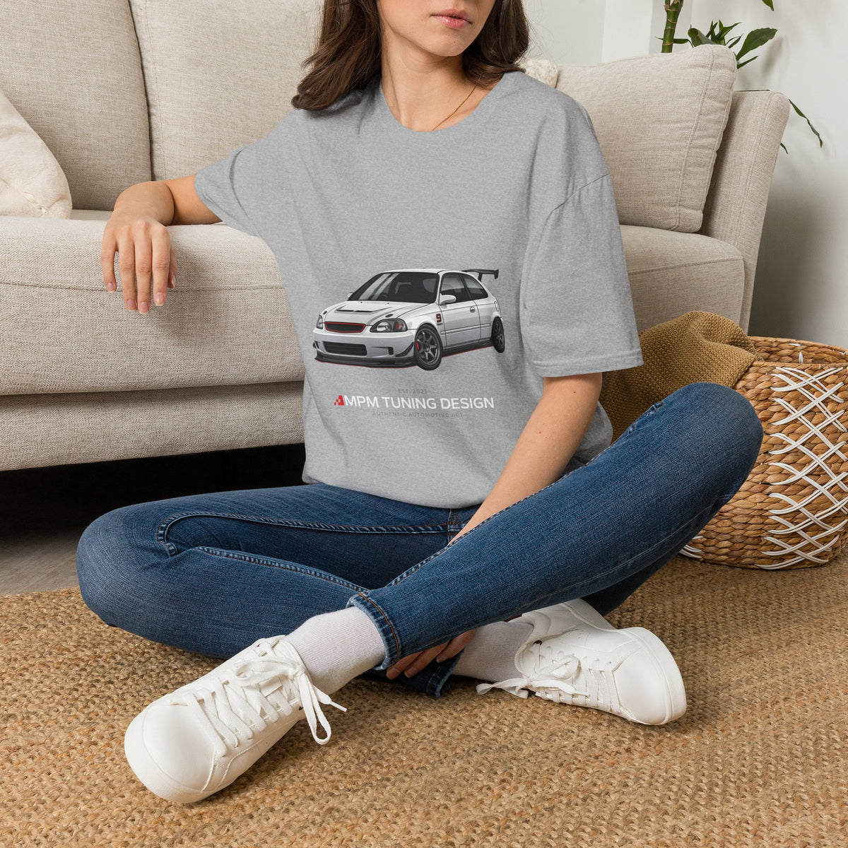 Honda Civic EK Hatchback T-Shirt — JDM Race Car Graphic Tee | MPM Tuning Design