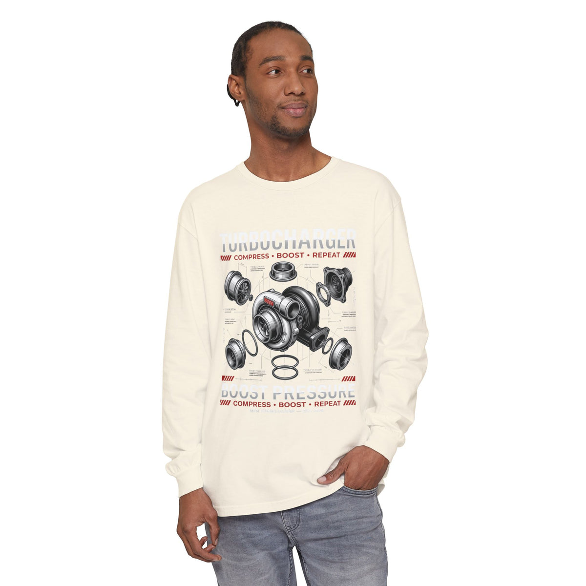 Turbocharger Boost Pressure Long Sleeve Tee — JDM Graphic | MPM Tuning Design