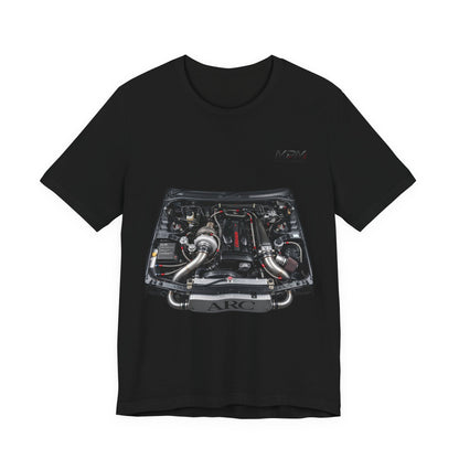 Engine Bay Graphic Tee — Twin-Turbo Motor Illustration T-Shirt | MPM Tuning Design