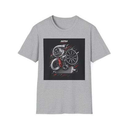 Turbocharger Engine T-Shirt — Motorsport Turbo Graphic Tee | MPM Tuning Design