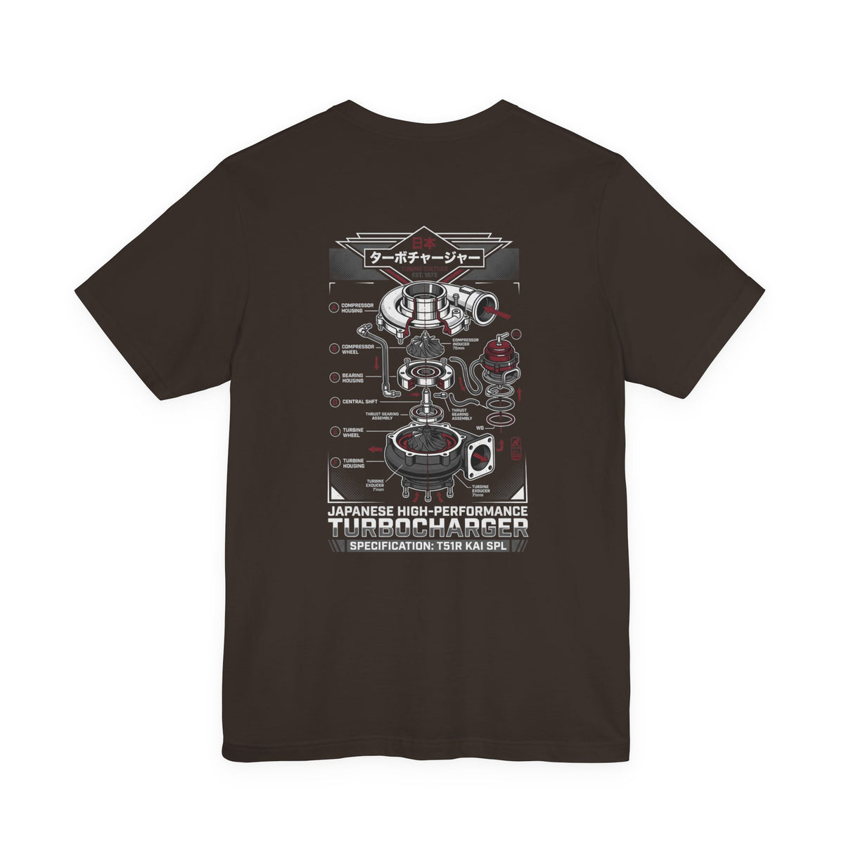 Turbocharger Diagram T-Shirt — Engine Blueprint Graphic Tee | MPM Tuning Design