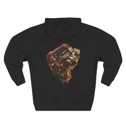 Engine Heart Hoodie — JDM Automotive Streetwear White Fleece | MPM Tuning Design