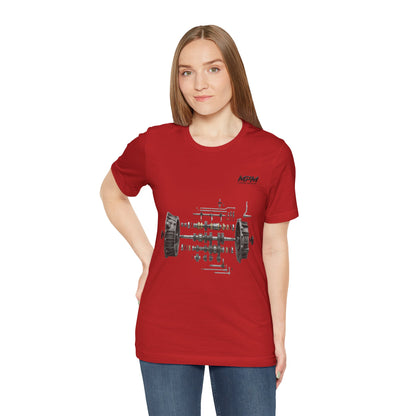 Engine Blueprint Graphic Tee — Mechanical Schematic T-Shirt | MPM Tuning Design