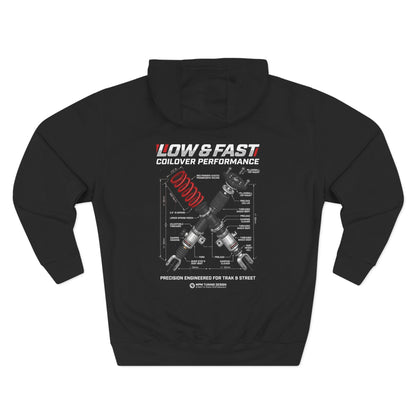 Auto Coil &amp; Strut Hoodie — Racing Suspension Graphic Fleece | MPM Tuning Design