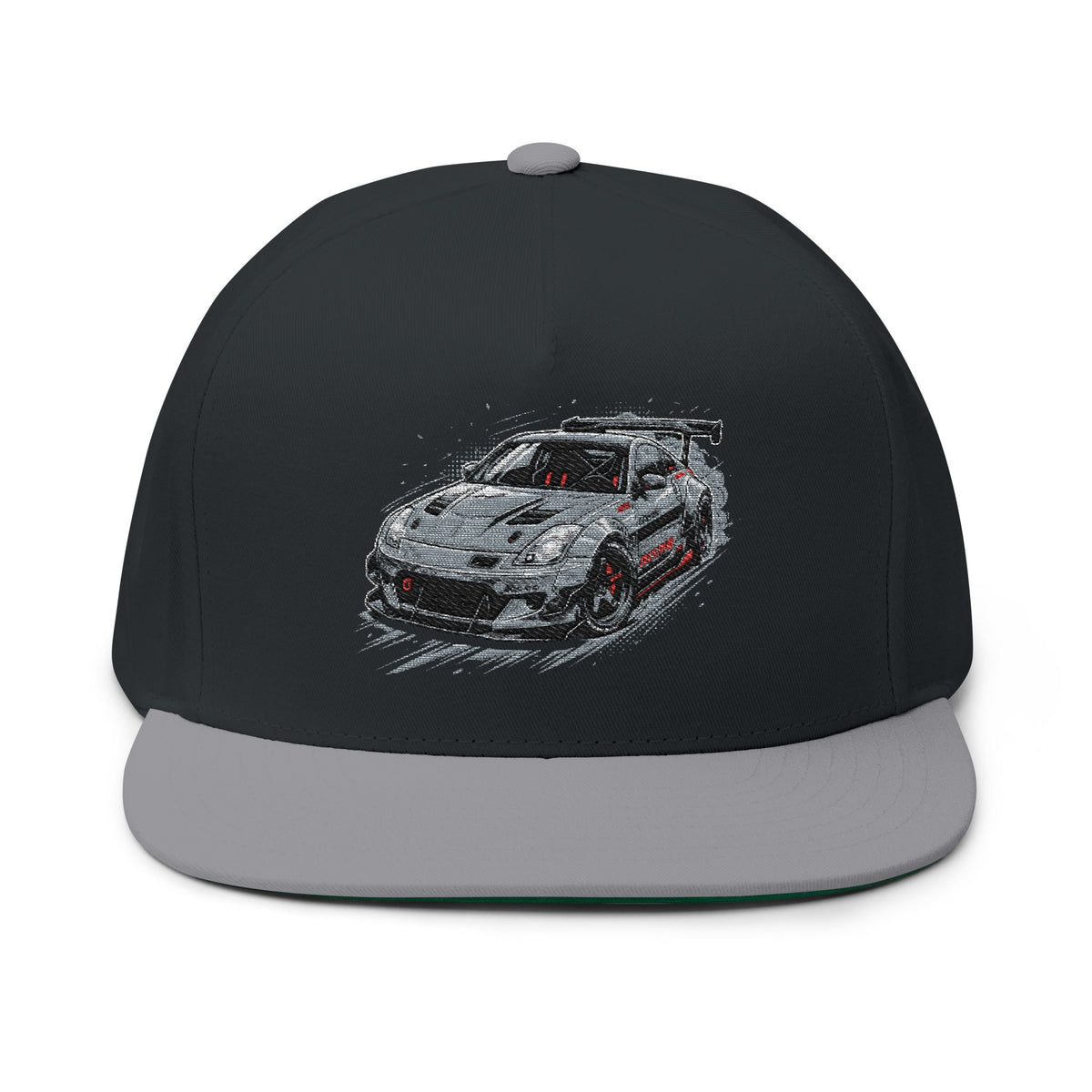 Racing Car Embroidered Flat Bill Cap — JDM Drift Snapback | MPM Tuning Design