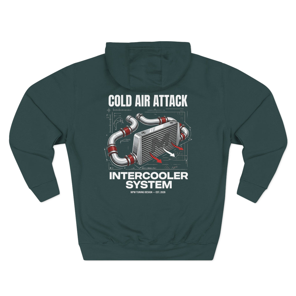 Cold Air Attack Hoodie — Intercooler Graphic JDM Fleece | MPM Tuning Design