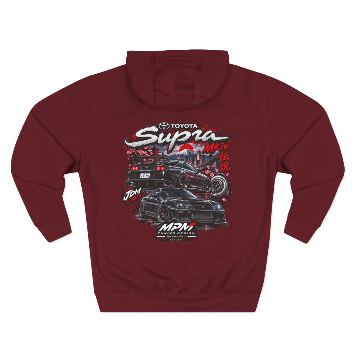 Toyota Supra MK4 Racing Hoodie — JDM Car Graphic Fleece Pullover | MPM Tuning Design