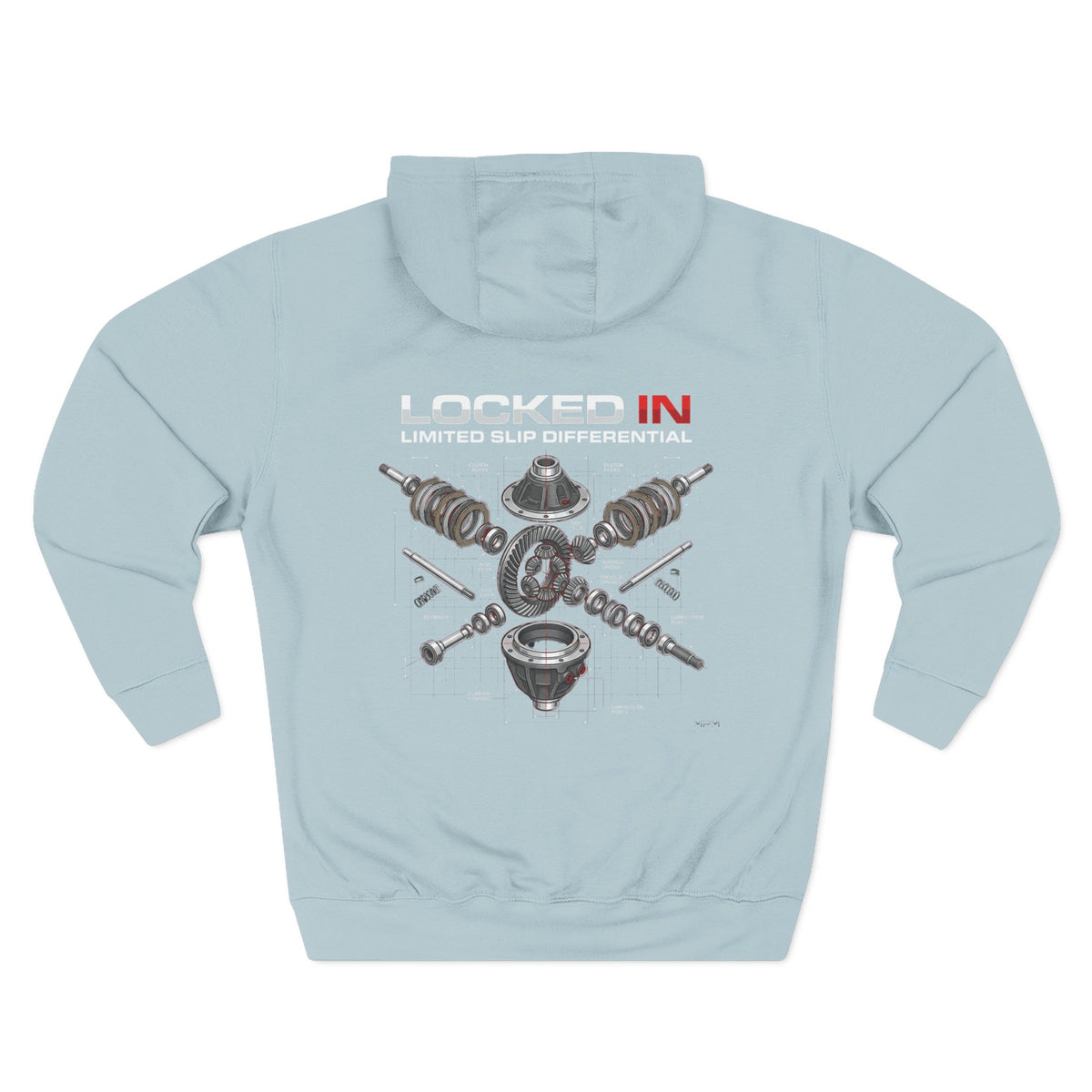 Car Parts Hoodie — Locked In Drivetrain Graphic Fleece | MPM Tuning Design