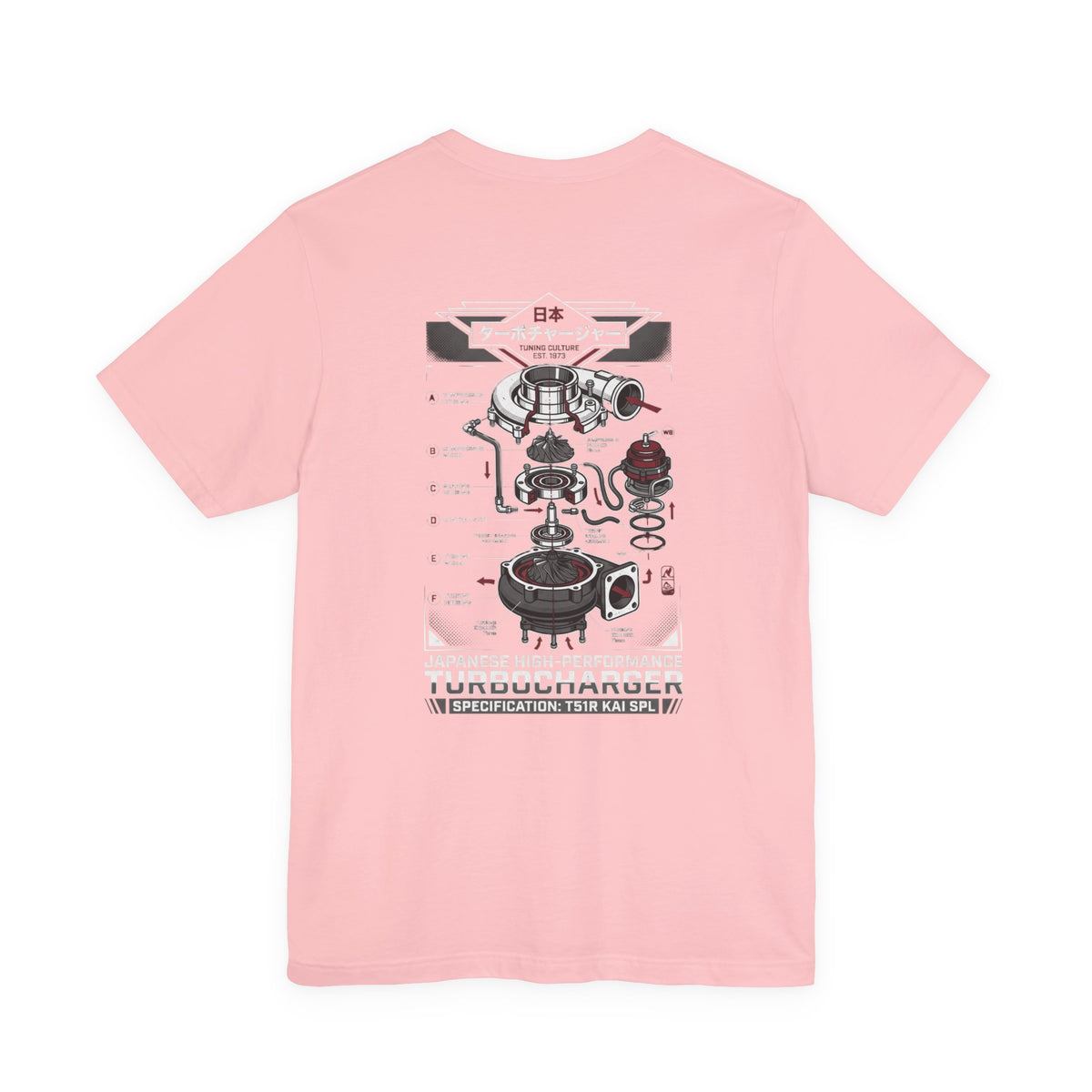 Turbocharger Diagram T-Shirt — Engine Blueprint Graphic Tee | MPM Tuning Design