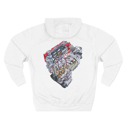 Engine Cutaway Diagram Hoodie — Automotive Illustration Fleece | MPM Tuning Design