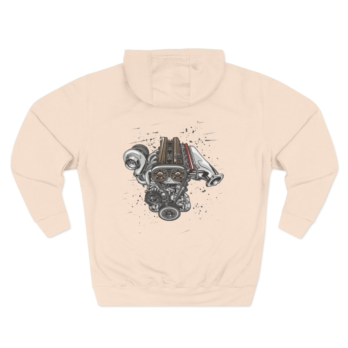 Engine Artwork Hoodie — V8 Motor Graphic Fleece Pullover | MPM Tuning Design