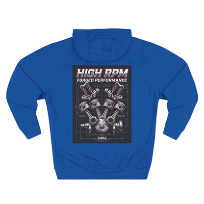 High RPM Hoodie — Forged Performance Engine Graphic Pullover | MPM Tuning Design