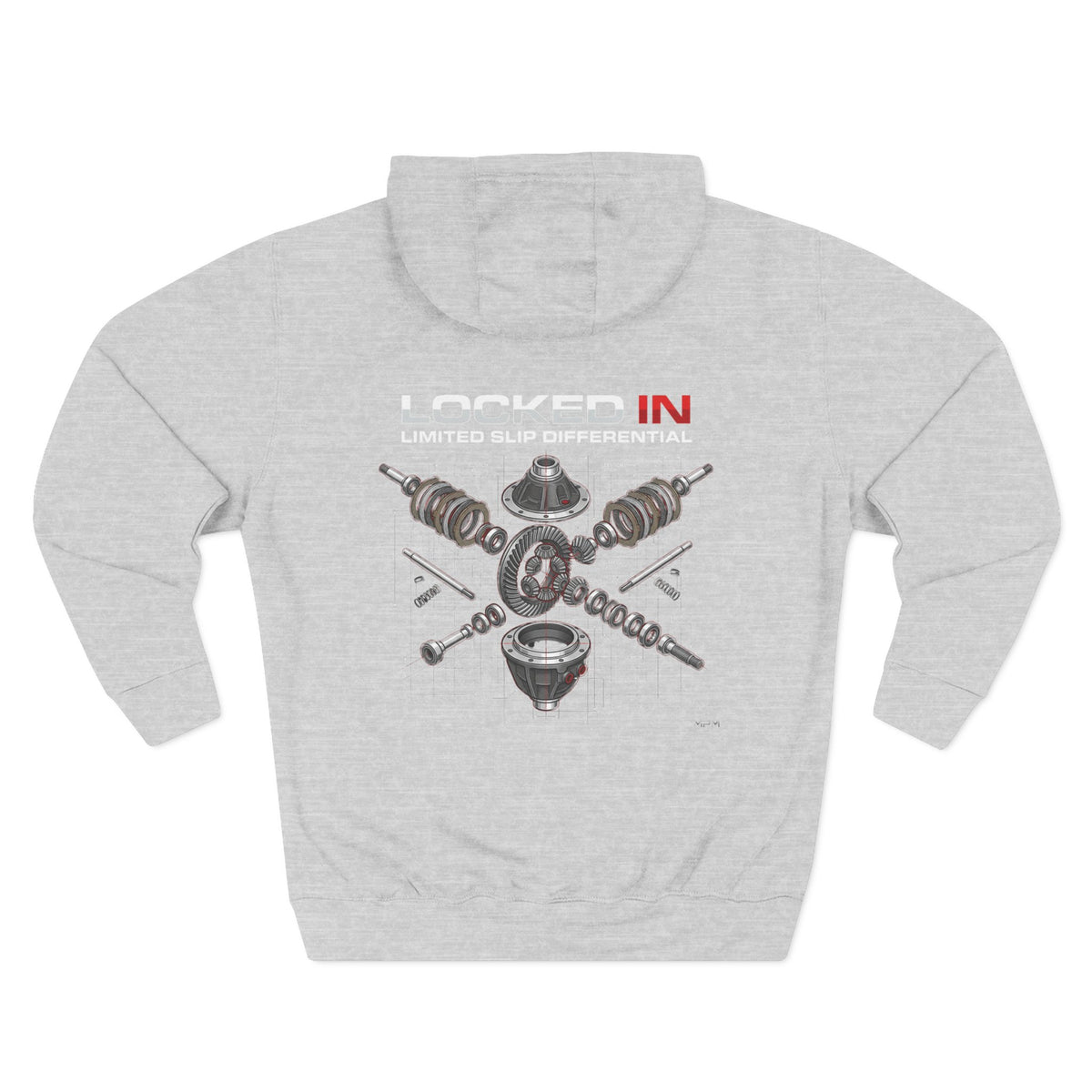 Car Parts Hoodie — Locked In Drivetrain Graphic Fleece | MPM Tuning Design