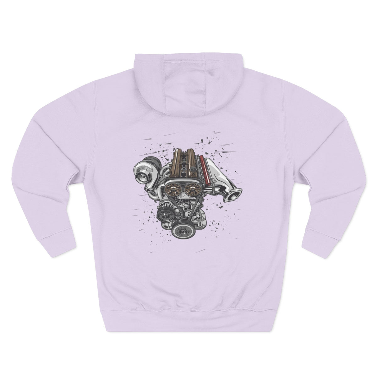 Engine Artwork Hoodie — V8 Motor Graphic Fleece Pullover | MPM Tuning Design