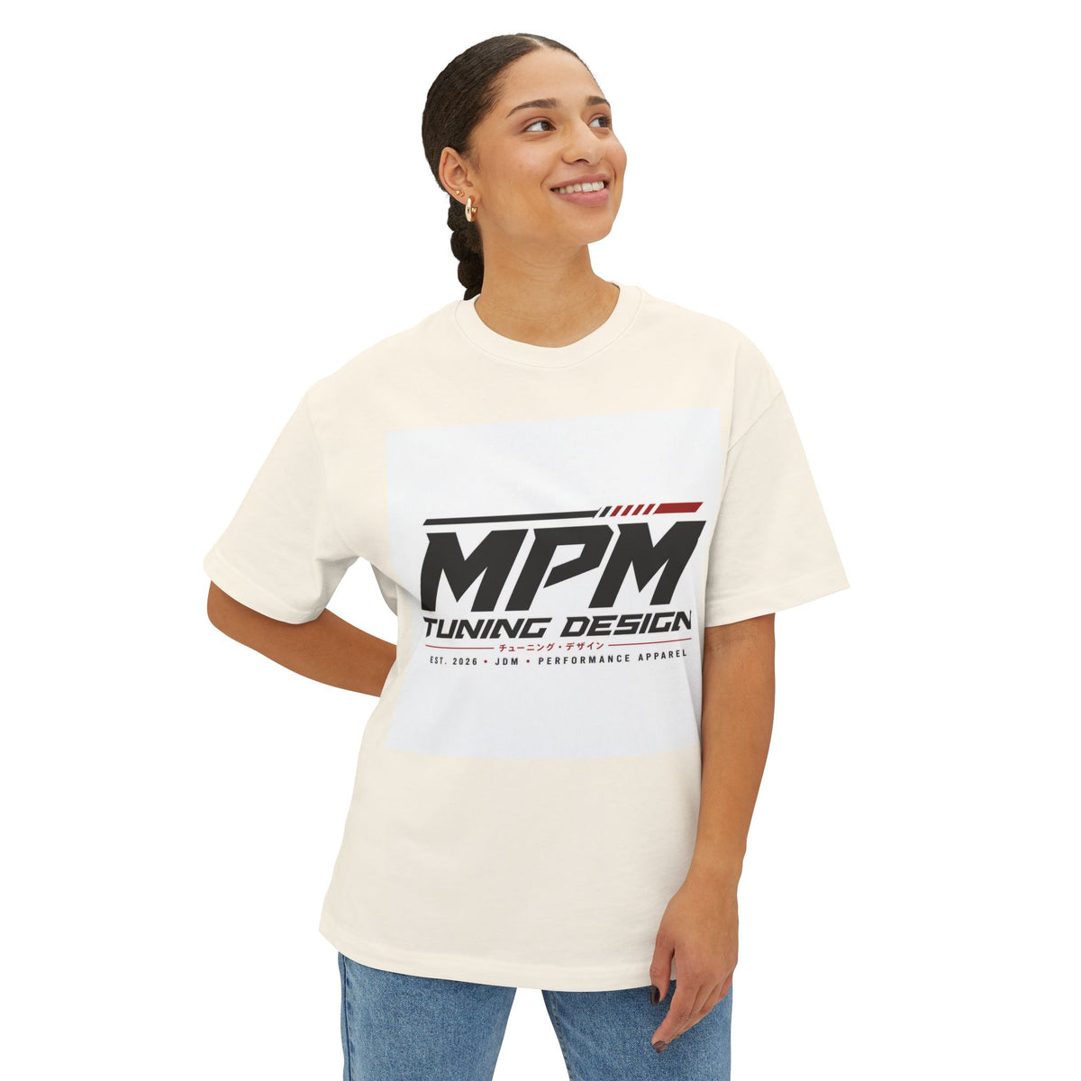 MPM Tuning Design Oversized Tee — Performance Car Logo Boxy Shirt | MPM Tuning Design
