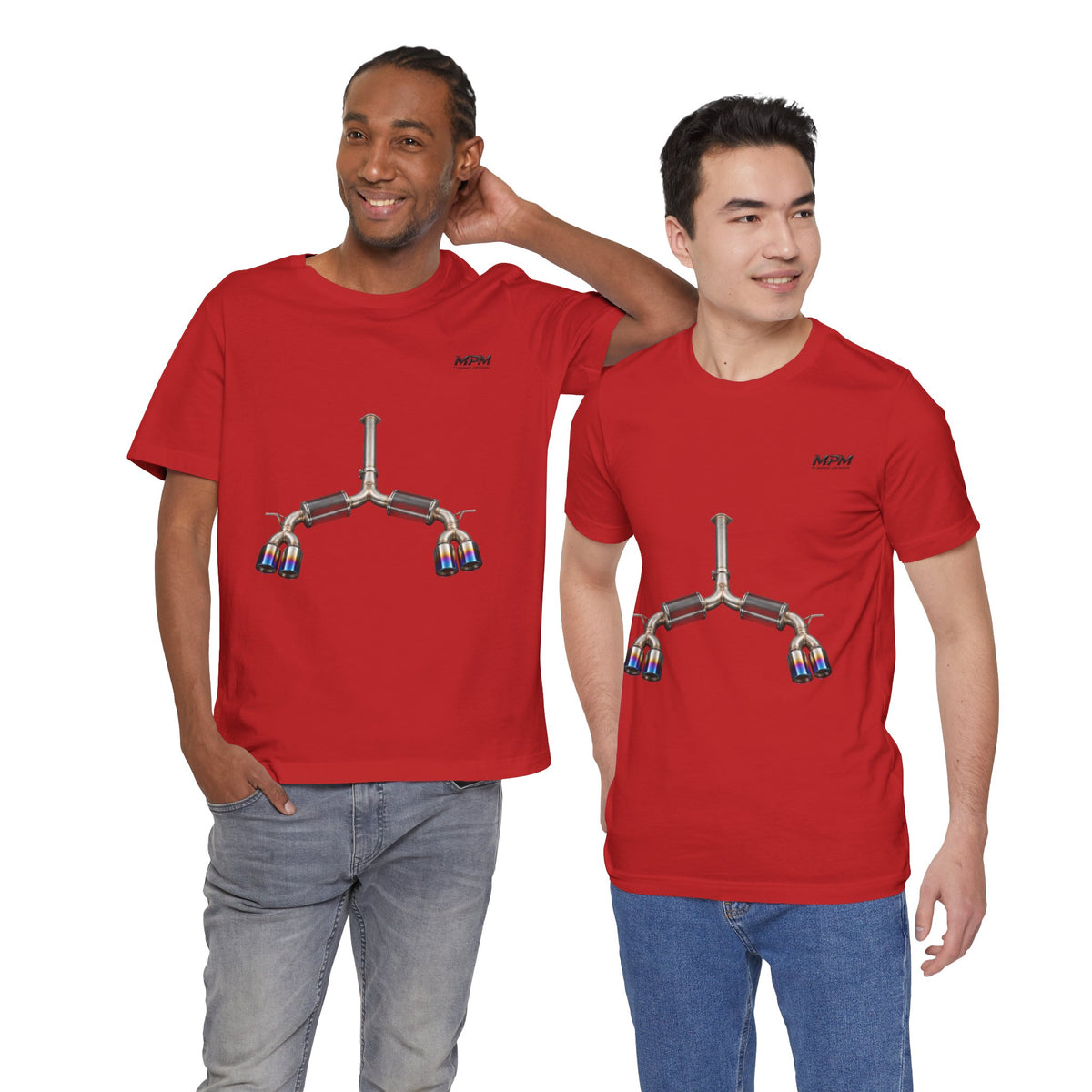 Exhaust Tip Graphic Tee — Quad Burnt Tip Muffler T-Shirt | MPM Tuning Design